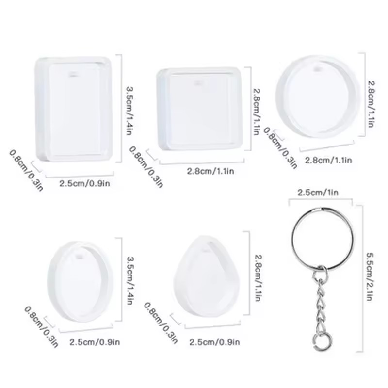 20Pcs/Set DIY Keychain Pendant - огляд і ціна Silicone Epoxy Resin Molds Set